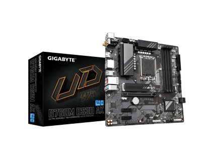 GIGABYTE MB Sc LGA1700 B760M DS3H AX, Intel B760, 4xDDR5, 2xDP, 1xHDMI, WI-FI, mATX