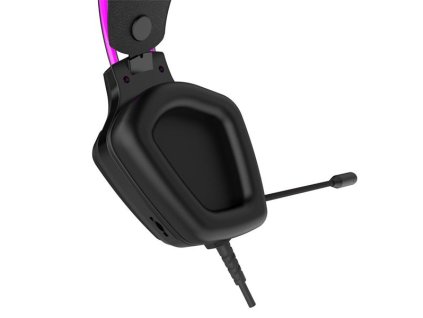 Canyon GH-9A, Darkless herný headset, USB / 2x 3.5mm jack, 2m kábel, multicolor RGB podsvietenie, čierny
