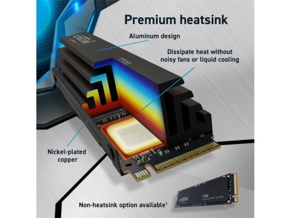 CRUCIAL T700 1TB PCIe Gen5 NVMe M.2 SSD (r11700MB/s, w9500MB/s) s chladičom