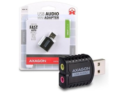 AXAGON ADA-10, USB 2.0 - externá zvuková karta MINI, 48kHz/16-bit stereo, vstup USB-A