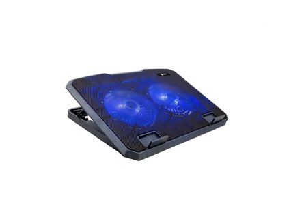 Chladiaca podložka C-TECH CLP-140, 15,6", 2x 140mm, 2x USB, modré podsvietenie