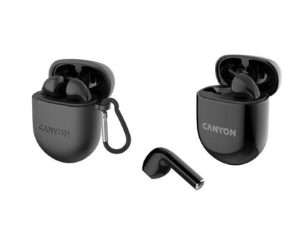 Canyon TWS-6, True Wireless Bluetooth slúchadlá do uší, nabíjacia stanica v kazete, čierne