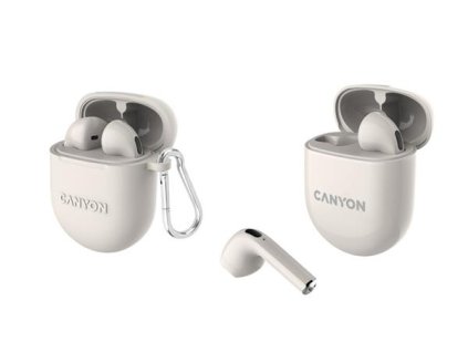 Canyon TWS-6, True Wireless Bluetooth slúchadlá do uší, nabíjacia stanica v kazete, béžové