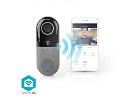Nedis WIFICDP10GY - Wi-Fi Smart Domovní Zvonek s Kamerou | Ovládání Pomocí Aplikace | microSD Slot | HD 720p
