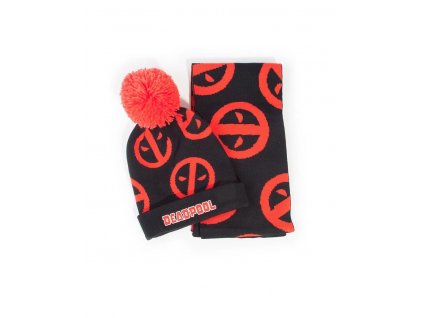 Deadpool - Symbol Beanie & Scarf Giftset (Barva Multicolor)