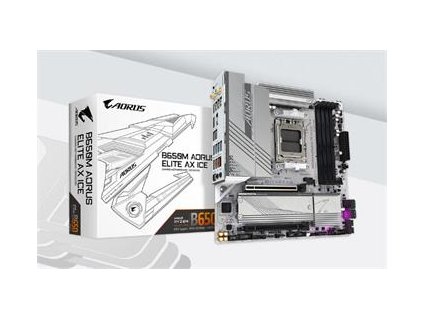 GIGABYTE MB Sc AM5 B650M AORUS ELITE AX ICE, AMD B650, 4xDDR5, 1xDP, 1xHDMI, WI-FI, mATX