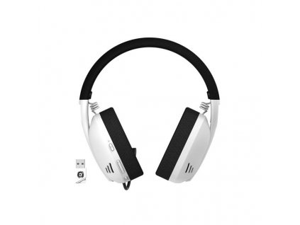 Canyon Ego GH-13, herný headset, Bluetooth / Wireless / Wired, USB-C nabíjanie, 7.1 priestorový zvuk, biely