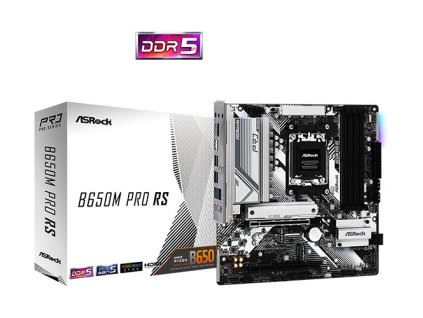 ASRock MB Sc AM5 B650M PRO RS, AMD B650, 4xDDR5, 1xDP, 1xHDMI, mATX