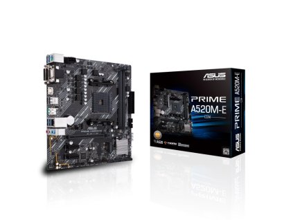 ASUS MB Sc AM4 PRIME A520M-E/CSM, AMD A520, 2xDDR4, 1xHDMI, 1xDVI, 1xVGA, mATX