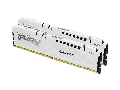 KINGSTON 64GB 6000MT/s DDR5 CL30 DIMM (Kit of 2) FURY Beast White RGB XMP