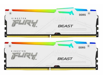 KINGSTON DIMM DDR5 32GB (Kit of 2) 6000MT/s CL30 Non-ECC FURY Beast RGB EXPO, Bílá