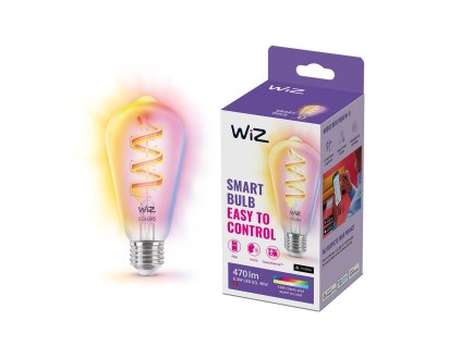 PHILIPS WiZ Wi-Fi BLE ST64 E27 6,3 W - barevná žárovka, nastavitelná teplota, stmívatelná