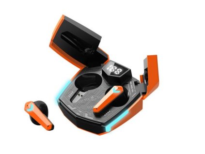 Canyon GTWS-2, Doublebee, herné True Wireless Bluetooth slúchadlá do uší, nabíjacia stanica v kazete, oranžové