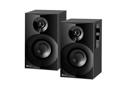 C-TECH reproduktory SPK-14, 2.0, dřevěné, černé, 12W, 3,5mm jack