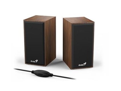 GENIUS repro SP-HF180, 2.0, 6W, USB napájení, 3,5mm jack, dřevěné, hnědé
