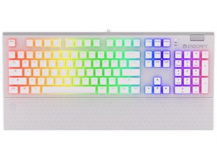 ENDORFY herná klávesnica Omnis OWH Pudd.Kailh BL RGB / USB / blue switch / drôtová /mechanická/US layout/biela RGB