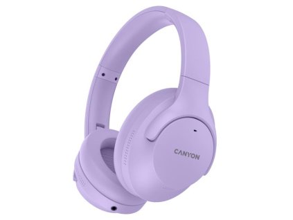 Canyon BTHS-10, OnRiff 10 Bluetooth bezdrôtové slúchadlá, ANC aktívne potláčanie hluku, USB-C nabíjanie, fialové