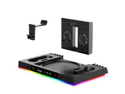 iPega XBX023S Multifunkční Nabíjecí RGB Stojan s Chlazením pro Xbox Series X