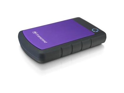 TRANSCEND 4TB StoreJet 25H3P, 2.5”, USB 3.0 (3.1 Gen 1) Externí Anti-Shock disk, tenký profil, černo/fialový