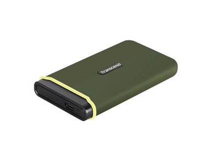 Transcend ESD380C 2TB USB 3.2 Gen 2x2 (USB-C) Externí Anti-Shock SSD disk (3D TLC), 2000MB/R, 2000MB/W, armádní zelená