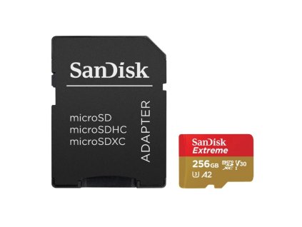 SanDisk Extreme SDXC 256GB 190MB/s V30 + ada