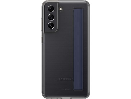 Samsung polopriehľadný zadný kryt s pútkom pre S21 FE, šedý