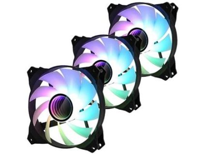 Zalman ZM-IF120A3 , Ventilátor, 120mm, HBS ložisko, 3-pin, 21dBA, ARGB podsvícení, bílo-černý, 3ks