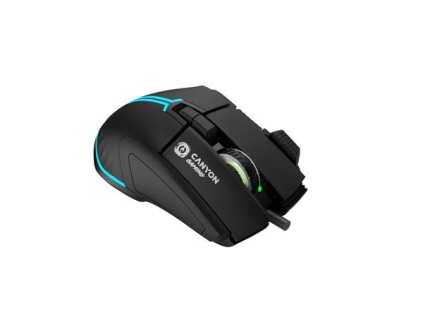 Canyon GM-636, Fortnax herná myš, drôtová, optická, 20.000dpi, odozva 1ms, 9 progr. tlač, 6 režimov RGB podsv., čierna