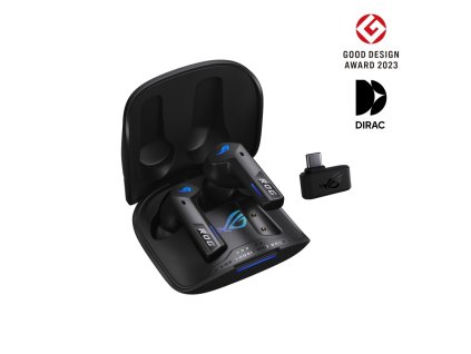 ASUS sluchátka ROG Cetra Speednova, bezdrátové špunty, BT + RF 2.4 GHz, černá