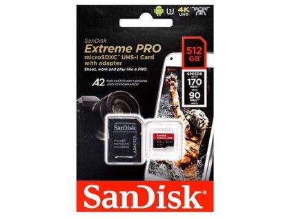 SanDisk Extreme PRO SDXC 512GB 200MB/s V30 + ada