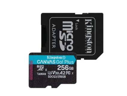 Kingston 256GB microSDXC Canvas Go Plus 170R A2 U3 V30 Card + adaptér