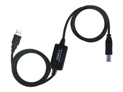 PremiumCord USB 2.0 repeater a propojovací kabel A/M-B/M 15m