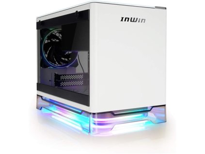 InWin A1 Plus white, PSU 650W GOLD included, Mini ITX, TG, ARGB Fans, Qi 10W Charging