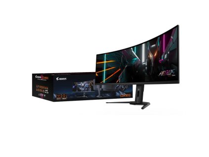 GIGABYTE LCD - 49" Gaming monitor AORUS CO49DQ, OLED, 5120x1440 DQHD 32:9, 144Hz, 1.5M:1, 250cd/m2, 0.03ms, 2xHDMI, 1xDP
