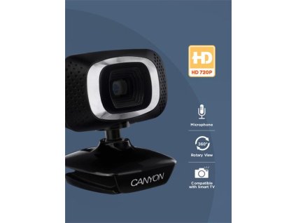 Canyon C3, webkamera, HD 720p, 1Mpx, USB, mikrofón, 360° rozsah