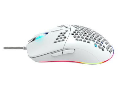 Canyon GM-11, Puncher herná myš, drôtová, optická, 800/1600/2400/4200, 7 progr. tlač, Pixart, RGB podsviet., biela