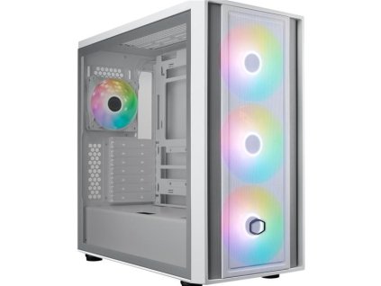Cooler Master case MasterBox 600, ATX, Průhledná bočnice, 3x 140mm ARGB Fan, 1x 120mm ARGB Fan, ARGB Hub, Bílá
