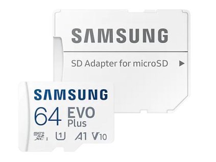 64 GB . microSDXC karta Samsung EVO Plus + adapter ( trieda U1, V10, A1 )