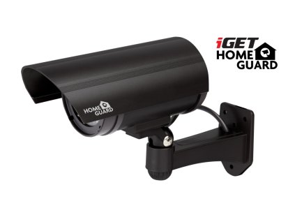 iGET HGDOA5666 - atrapa/maketa bezpečnostnej CCTV kamery, blikajúce červ. LED,4x nálepka CCTV varovania