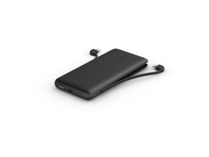 Belkin BOOST CHARGE™ USB-C Power Delivery PowerBanka, 10000mAh, s integrovanými kabely, černá