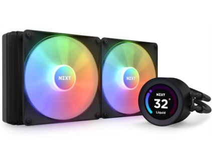 NZXT AIO liquid cooler CPU Kraken 280 ELITE RGB / 2x140mm fan / 4-pin PWM / LCD display / black