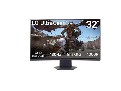 LG 32GS60QC-B gaming curved 32" VA 2560x1440/300cd/1ms/3000:1/180Hz/2xHDMI/DP/HDR10/FreeSync/sRGB/Flicker Safe/Tilt/VESA