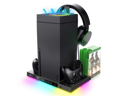 iPega XBX024S Multifunkčný Nabíjací RGB Stojan s Chladením pre Xbox