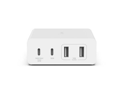Belkin BOOST CHARGE™ 108W 4-portová USB-C Power Delivery GaN nástěnná nabíječka (USB-C 96W + USB-A 12W), bílá