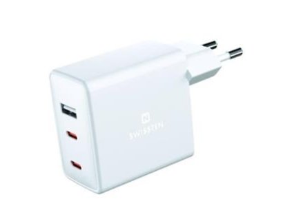 SWISSTEN SÍŤOVÝ ADAPTÉR GaN 2x USB-C + 1xUSB 70W