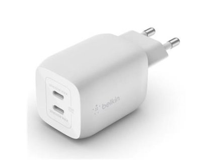 Belkin BOOST CHARGE™ Duální 65W USB-C Power Delivery GaN PPS nástěnná nabíječka, bílá