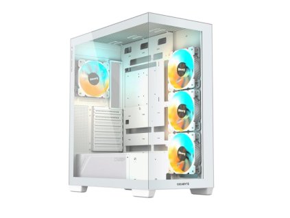 GIGABYTE case GB-C500PI ST, Mid tower, 1xUSB-C 3.2, 2xUSB 3.0, 4x 120mm ARGB Fan, bílá