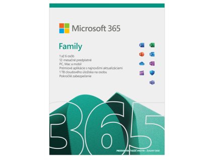 Microsoft 365 Family SK - box, predplatné 1 rok, až 6 osôb