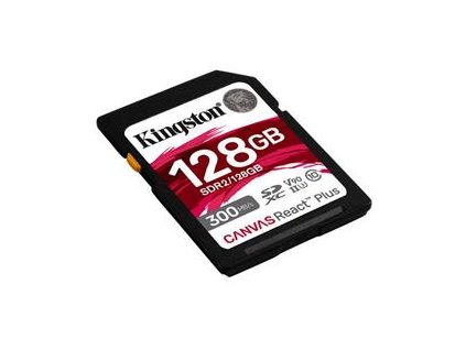 KINGSTON 128GB Canvas React Plus SDHC UHS-II 300R/260W U3 V90 for Full HD/4K/8K