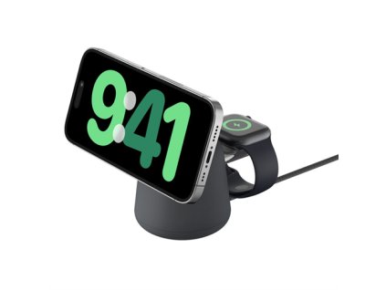 Belkin Boost Charge Pro 2-in-1 Wireless Charging Dock with Magsafe 15W - Charcoal